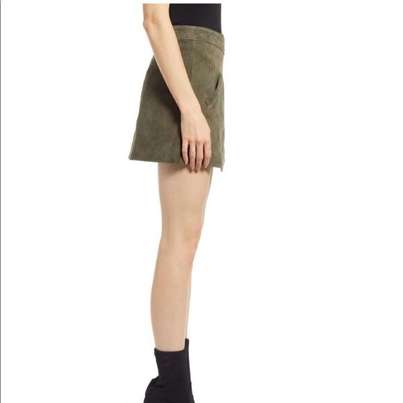 BLANK NYC Snap Front Suede Wrap Skirt, Sage Green, 28 Waist, Small/Medium, NWT - Picture 5 of 14